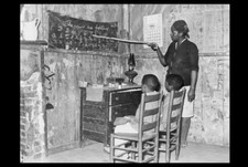 1939 Black Mother Teaching Children, PHOTO Home School Great Depression Teacher picture