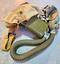 WW2 US Army Diaphragm Service Gas Mask Hose Bag Pouch WWII Military Very Nice picture