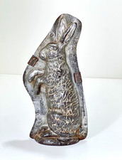 Antique T.C. Weygandt 629 #18 Easter Bunny Rabbit Metal Chocolate Mold w/ Clips picture