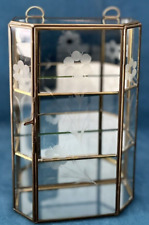 VINAGE BRASS & GLASS MIRRORED  CURIO DISPLAY CASE picture