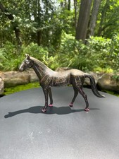 Brass Horse Statue Hand Etched Painted India Folk Art Figurine 9