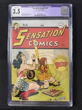 Sensation Comics #58 (1946) CGC 3.5 Restored C-1 Golden Age Wonder Woman DC picture