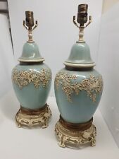 Renaissance Italian Florentine Turquoise And Almond Table Lamps picture