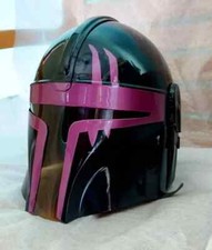Mandalorian Pink Series Steel Helmet Star War Boba Fett Helmet Cosplay Prop Gift picture