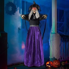 47” Animated Witch Halloween Decorations Outdoor Indoor, Scary Halloween Animatr picture