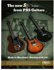 2014 PRS S2 Electric Guitars black red burst magazine ad picture