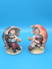 Vintage Kelvin's Porcelain - Boy & Girl Under Umbrellas
