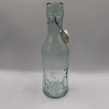 Vintage Absolutely Pure Milk Glass Bottle with Swing Top picture