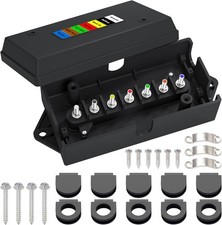 7 Way Trailer Junction Box Weatherproof 7 Pin Trailer Wiring Box 7 Color-Coded E picture