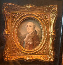Antique Pair French Miniature Portraits Louis XVI Marie Antoinette Signed Dumont picture
