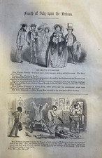 1854 Vintage Magazine Illustrations Fourth of July on Hudson River picture