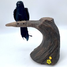 Gemmy Singing Crow Raven Animated Spin Me Round 2005 Branch Halloween Decoration picture