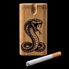 Walnut Wooden Dugout 4x2” w/ Metal One Hitter Pipe | Choose Engraved Design picture