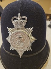 Vintage Northamptonshire Police Custodian Helmet British Bobby Rose Top Hat picture