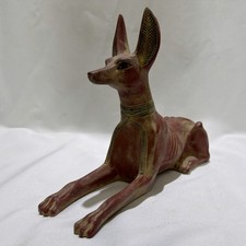 Ancient Egyptian Antiques Anubis Jackal Statue God of Protection Pharaoh Egypt picture