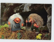 Postcard Tussle & Tussla A chat at the grotto Troll Kort picture