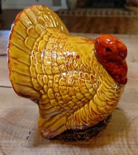 Vintage Ceramic Turkey Thanksgiving Centerpiece Fall Harvest Table Decor picture