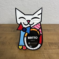 Romero Britto Fun Cat Picture Frame Holds 2.25”x 3” 2011 Rare Retired #331701 picture