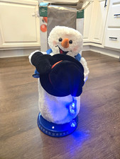 Spinning Snowflake Snowman Gemmy 2002 Christmas Battery Powered Lighted Works* picture