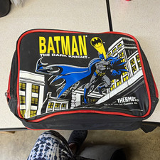 Vintage Thermos Batman The Dark Knight Soft Insulated Lunch Box Bag Black/Red picture