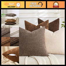 Set of 4 Soft Textured Decorative Throw Pillow Covers 16x16 Inch Cozy Farmhouse picture
