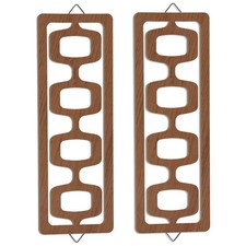 2pcs Mid Century Modern Geometric Wall Art Decor - Brown Abstract Design picture