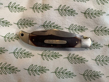 VTG SCHRADE OLD TIMER 125OT MUSTANG LINER LOCK USA CARBON STEEL KNIFE & SHEATH picture
