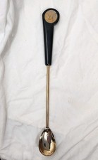 21 Club New York Speakeasy Memorabilia Gold Tone Logo Cocktail Stir Spoon Flaw picture