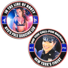 EL16-12 Challenge Coin for NYPD Music Video Stripper In The Line of Booty New Yo picture