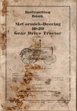 McCormick-Deering 10-20 Gear Drive Tractor, Instruction Book, 1935 picture