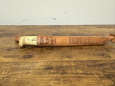 Vtg J Marttiini Finland Hand Engraved Fishing Fillet Knife with Sheath 11