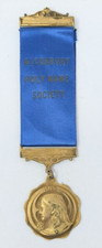 Antique 1930s Holy Name Society Ribbon Medal Alconbury England St Peter Vintage picture