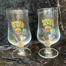 Vintage Dinkelacker CD-Pils German Beer Goblets Glasses Pair Germany 7” picture