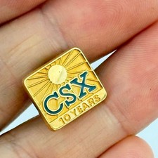 CSX Transportation 10 Years Service Pin 10K GF GOLD Filled Railroad Train picture