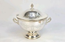 Vintage John Seymour England Silver on Copper Hand Chased Soup Tureen with Lid picture