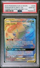 PSA 10 Venusaur & Snivy GX 249/236 Cosmic Eclipse Graded Pokemon Card Lot picture