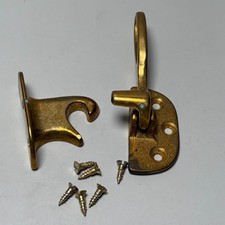 Antique Vintage Ice Box Hardware Latch Cast Brass 1/2” Offset Original picture
