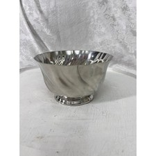 Kirk Stieff Smithsonian Institution Pewter Swirl Bowl S124P 31 Scalloped Rim picture