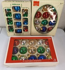 Beautiful Vintage Christmas Original Box Shiny Brite Multi color Ornament Lot1 picture