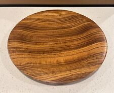 Zebra Wood Artist Hand Made Tray Round Serving Plate picture