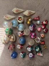 Vintage lot of 30 Glass Christmas Ornaments Germany And USA picture