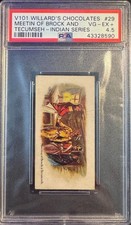Meeting of Tecumseh... 1923 V101 Willard’s Choc. Indian Ser. #29 PSA 4.5 VG-EX+ picture