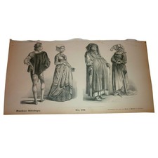 Antique Munchener Bilderbogen No 391 Historical Costume Print Braun & Schneider picture