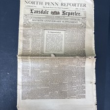 Vintage 1930 North Penn Reporter Newspaper Lansdale PA 60th Anniversary History picture