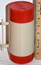Vintage Aladdin HY-LO 10 oz Thermos Wide Mouth Red Cream #42 WM1020P 7 1/2