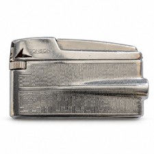 Ronson Vintage French Gas Lighter Silver Tone Wave Pattern Sparks 60s picture
