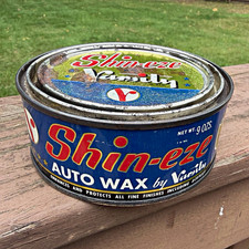 Vintage 1956 Varsity SHIN-EZE Auto Wax Tin Can Phil. PA Micro Machines Toy Inspo picture