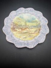 Wedgwood Etruria Hand Painted Hare Hunt Scene Cabinet Plate H Bentley 8.5” picture