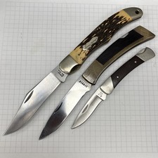 Three Vintage Made In USA Buck Gerber Schrade Hunting Knives picture