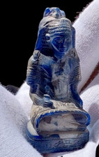 A RARE BLUE PIECE OF QUEEN MAAT OF JUSTICE, ANTIQUITIES OF PHARAONIC EGYPT BC picture